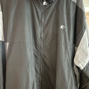 STARTER Men's Black and Gray Windbreaker
